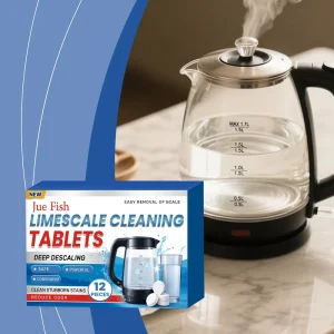 JUE FISH Eco Friendly Deep Descaling Kettle Cleaning Effervescent Tablets Kitchen Soaking Brushing Scale Cleaning Curing Kettle