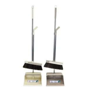 JY9033 2-in-1 Indoor Broom and Dustpan Set Soft Bristles Plastic Handle for Home Use