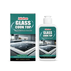 Jakehoe Liquid Glass Stove Cleaning Polishing Agent Fast Acting Formula Household Kitchen Cleaner for Removing Stains Induction