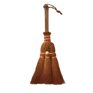 Japan-Style Short Handle Broom and Dustpan Set with Black Bamboo Handle