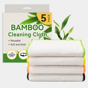 Japanese Bamboo Charcoal Kitchen Towels Super Absorbent Microfiber Cleaning Cloths Reusable Odor Resistant Dish Rags for Home