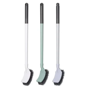 Jesun Durable PET Toilet Cleaning Brush with Long Handle and Comfort Handle Plastic Bathroom Caddy with Bristles