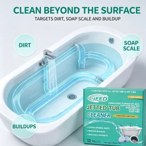 Jetted Tub Cleaner Tablets 12 Count Cleaning Tabs for Bathtub Jets & Spa Systems