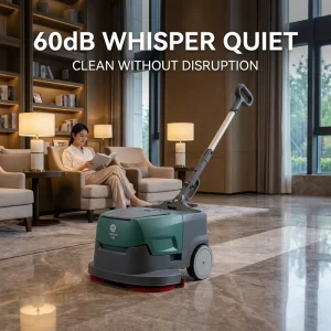 K1 Low-Noise Auto Floor Scrubber with 15-Inch Brush and 24V Lithium Battery for Hospital, Hotel, Office, and School