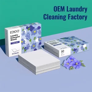 KELEE Eco Friendly Washing Detergent Sheets Lavender Supplier Fast Dissolve Gentle Linen Laundry Cleaning Detergent Sheet