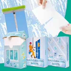 KELEE Glass Cleaning Sheets Efficient Streak Free Concentrated Mirror Cleaner Household Kitchen Bathroom Window Cleaning Sheets