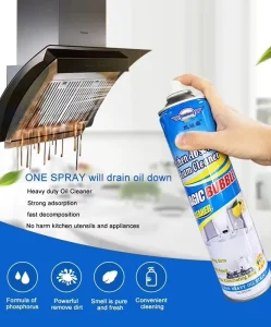 Kaidisen Kitchen Tinplate Foam Grease Duct Cleaner Heavy Duty Multipurpose Spray Oil Degreaser 650ML