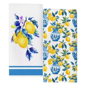Kitchen Bathroom Printed Solid Color Microfiber Polyester Hypoallergenic Machine Washable Towels Dish Drying Hand Towels