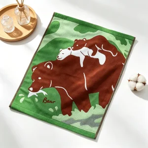 Kitchen Cleaning Cloth Cotton Dish Towel With Hanging Loop Animal Print Absorbent Wiping Rag