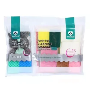 Kitchen Cleaning Tool Set Dishcloth Magic Sponges Stainless Steel Scouring Pad Scrubber Dish Brush with Handle Cleaning Supplies