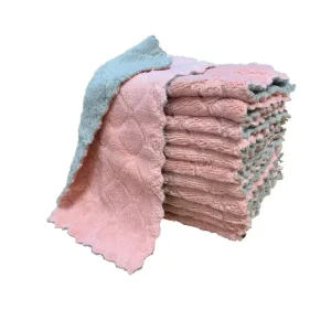 Kitchen Cloth Dish Towels Premium Dishcloths Super Absorbent Coral Velvet Dishtowels Nonstick Oil Washable Fast Drying
