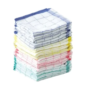 Kitchen Cloths Kitchen Towels Checkered Dish Towels Cotton Absorbent 4 Colors Blue Green Yellow Red