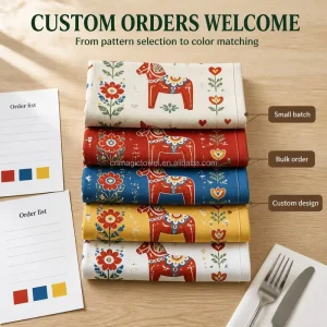 Kitchen Cotton Twill Tea Towel Digital Print Customized Logo Eco Friendly Free Design Personalized Printed Kitchen Dish Towel