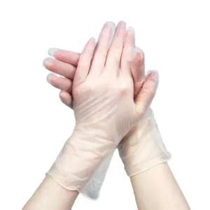 Kitchen Diamond-Texture Powder Blue Nitrile-Vinyl Blend Gloves