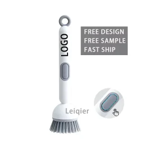 Kitchen Dish Brush with Soap Dispenser and Adjustable-Angle Handle