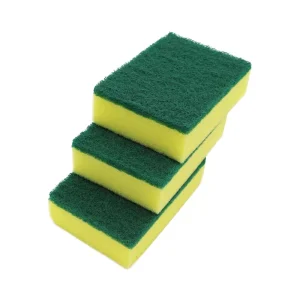 Kitchen Dish Sponge with Scouring Pad, Microfiber, and Loofah Cloth
