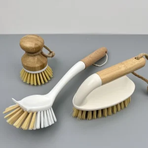 Kitchen Dish and Pot Cleaning Brush PBT PP with Bamboo or Beech Wood Handle