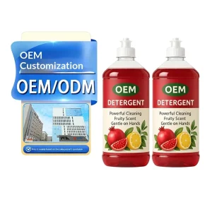 Kitchen Dishwashing Liquid Detergent, Food Grade, Large Bottle, Pomegranate Lemon Fragrance