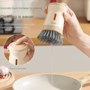 Kitchen Dishwashing Scrubber Brush with Dispenser Long Handle Plastic
