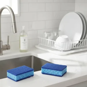 Kitchen Dishwashing Wood Pulp Sponge & Scouring Pad Rectangular Model YSCF-305
