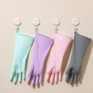 Kitchen Durable Reusable Eco Friendly Household Daily Cleaning Gloves Waterproof Non Slip Comfortable Multi Purpose Use Colorful