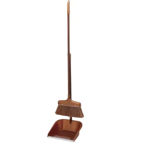 Kitchen Long Handle Plastic Broom and Dustpan Set with Soft Bristles Foldable Design