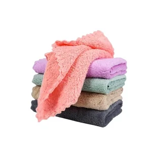 Kitchen Microfiber Cleaning Cloth Non Greasy Easy Clean Specialized Oil Removal Water Absorption Stain Removal Square Household