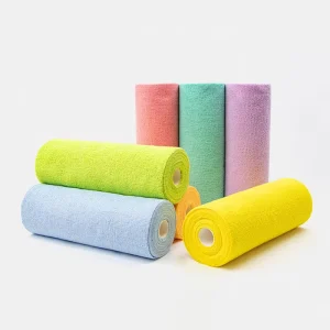 Kitchen Microfiber Cleaning Cloth Roll Tear Away Towels 25*25cm Reusable Washable Cleaning Towel Rolls