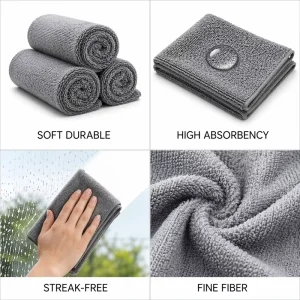 Kitchen Microfiber Cleaning Cloths Oil Resistant Lint Free Absorbent Dish Towels for Kitchen Cleaning