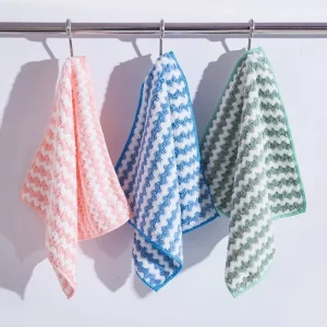 Kitchen Microfiber Coral Fleece Dish Cloth Dry and Wet Cleaning Towel Rag Scouring Pad Superior Cleaning Cloths