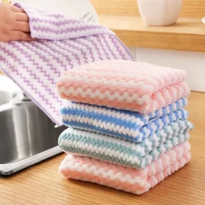 Kitchen Non-Sticky Oil Microfiber Towels Household Dish Towel Bathroom Cleaning Rag Absorbent Napkins Cleaning Cloth