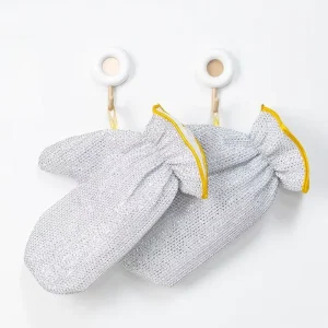 Kitchen Scrubbing Cleaning Gloves Pot Cleaning Non Scratch Silver Wire Waterproof Household Dishwashing Gloves