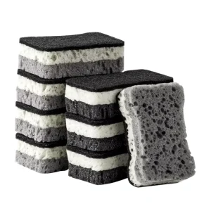 Kitchen Sponge 8 shaped for Dishwashing Cleaning White and Black Scrubber PU Foam Scouring Pad Sponge Cleaning Factory