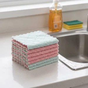 Kitchen Towels Double Sided Super Absorbent Pot Washing Coral Fleece Cleaning Cloths Dishwashing Cloths