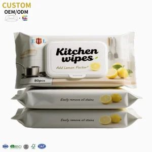 Kitchen Wipes Cleaning Household Deep Clean Natural Biodegradable Kitchen Wipes Tissue Kitchen Surface Counter Wipes Lemon