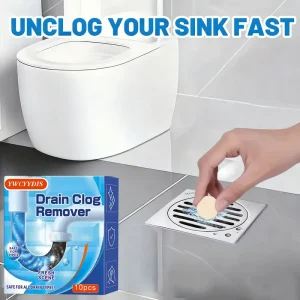Kitchen and Toilet Pipe Cleaning Tablets, Drain Clog Remover Powder, Odor Eliminator