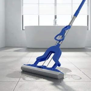 Kleaner Smart Design Squeeze Sponge PVA Mop Telescopic Stainless Steel Handle with Folding Dust Mop Efficient Cleaning Mop Head