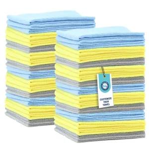 Knitted Microfiber Quick Dry Cleaning Cloth 40x40cm 200gsm Edgeless Wiping Towel Stock Ready Kitchen Dish Towels Daily Use