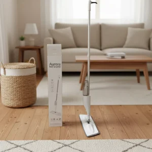 LC Durable Eco Friendly Stainless Steel Flat Mop Kit with Microfiber Fabric Manual Wringing Multi Surface Use