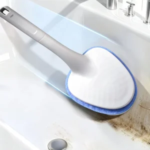 Labor Saving Dead Corner Cleaner Brush with Self Foam Nano Sponge Replacement Head for Whole Bathroom Deep Decontamination