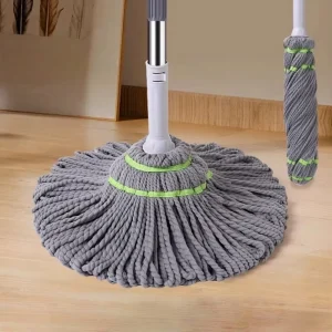 Labor Saving Rotating Squeeze Cotton Mop Durable Efficient Stain Removal Mop for Home Indoor Daily Cleaning