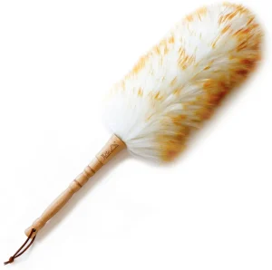 Lambswool Duster with Solid Wooden Handle Flexible Head and Anti-Static Grip for Cars