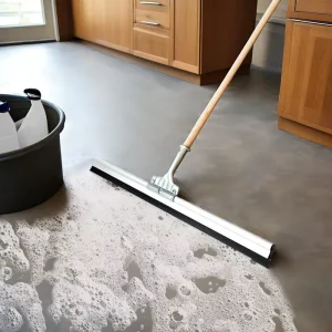 Large Area Wiper Kitchen Grease Floor Squeegee Aluminum Alloy Floor Scraper Cleaning Steel Curved Rubber Squeegee