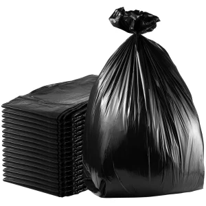 Large Black Contractor Trash Bags 55 Gallon Heavy Duty Biodegradable Heat Seal Custom Logo for Construction