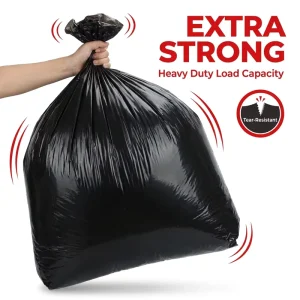 Large Black Durable LDPE Heat Seal Resealable Extra Thick Side Gusset Flexiloop Handle Plastic Bedding Bags