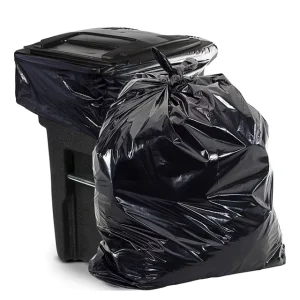 Large Black PE Plastic Side Gusset Garbage Bags for Household Recycling