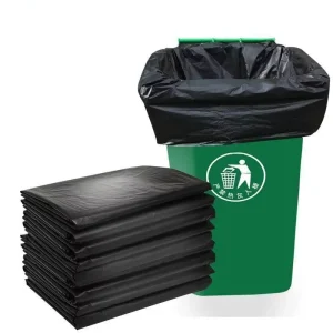 Large Black Plastic Bags for Heavy Duty Garbage Bag HDPE Waste Bags for Office Hotel and Garden Use