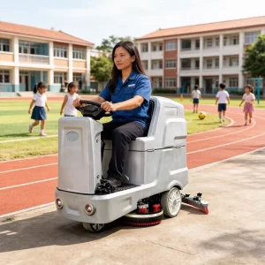 Large Capacity 138L Clean Water tank Ride on Floor Scrubber Dryer 380KG Heavy Duty Electric Floor Cleaner for School Gym Airport