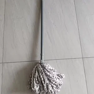 Large-Capacity Absorbent Cotton Mop with Round Head, Self-Winding Rotating Design and Extendable Handle for Home Use