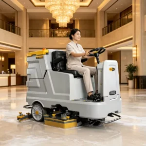 Large-Capacity Battery Ride-On Floor Scrubber with 7200 m²/h Capacity